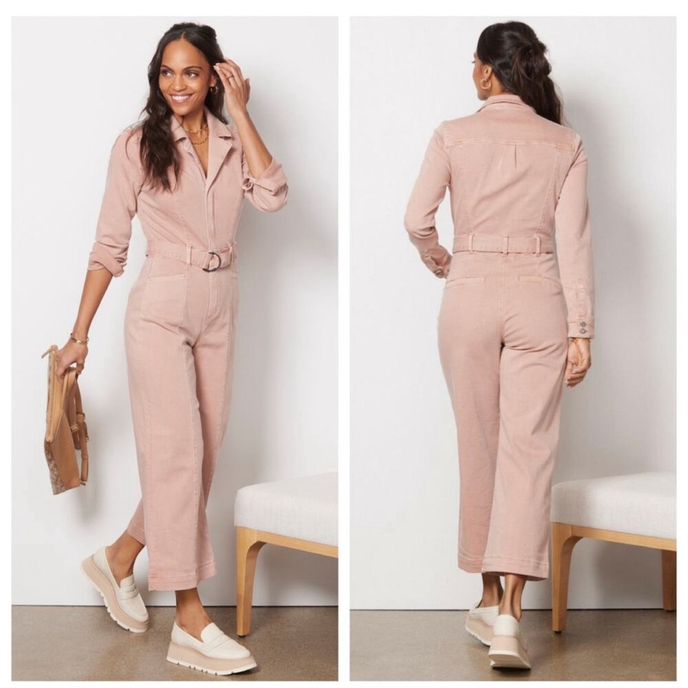 Paige Anessa Long Sleeve Jumpsuit Size 12 Rose color